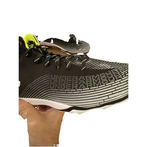 NWOB Under Armour Hammer 2.0 MC Football Cleats‎ Shoes Black/Silver Men\'s 8.5 D main image 8